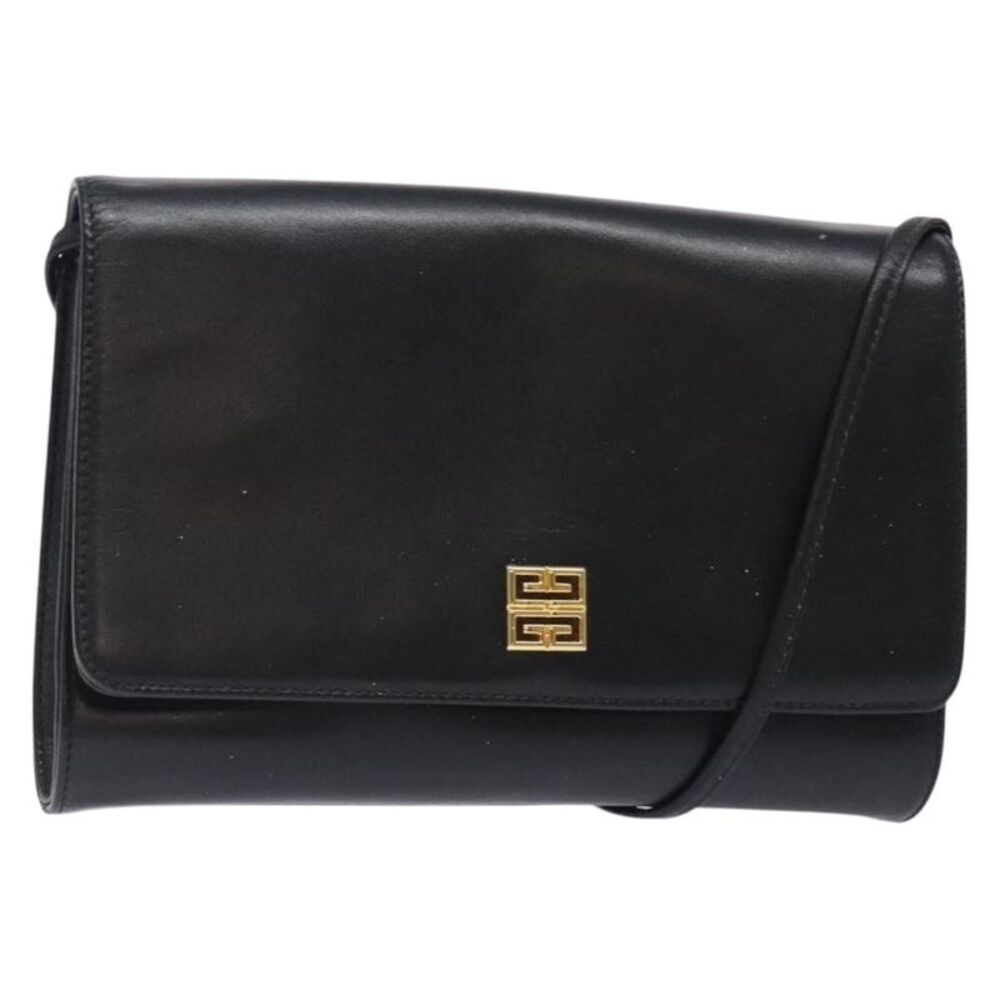 Givenchy Vintage 4G Leather Black Leather Shoulder Bag Bag